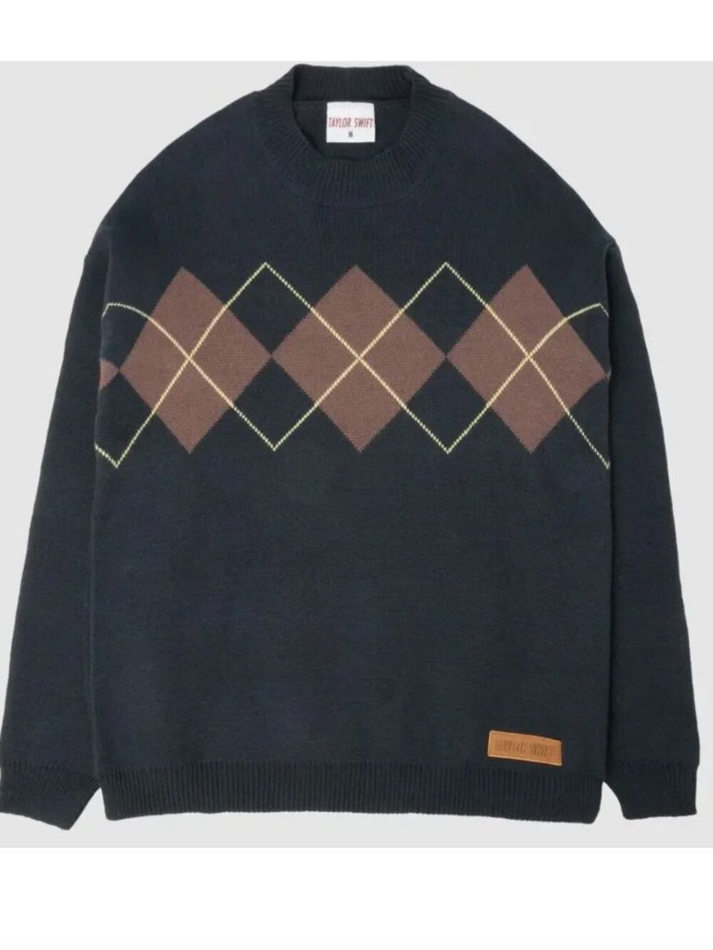 Taylor Swift Red (Taylor's Version) Navy Blue Argyle Sweater Women's 4X